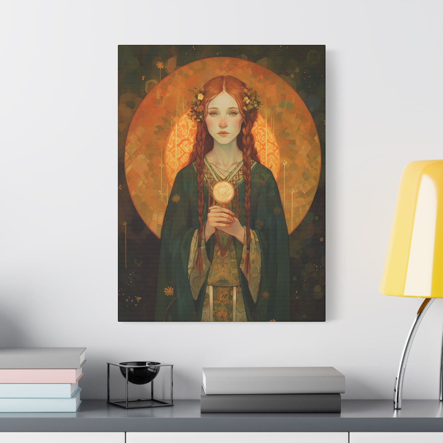 Saint Brigid of Ireland Canvas Print - Multiple Sizes - Catholic Home art - Museum Wrapped Canvas - Sanctified Souls Print