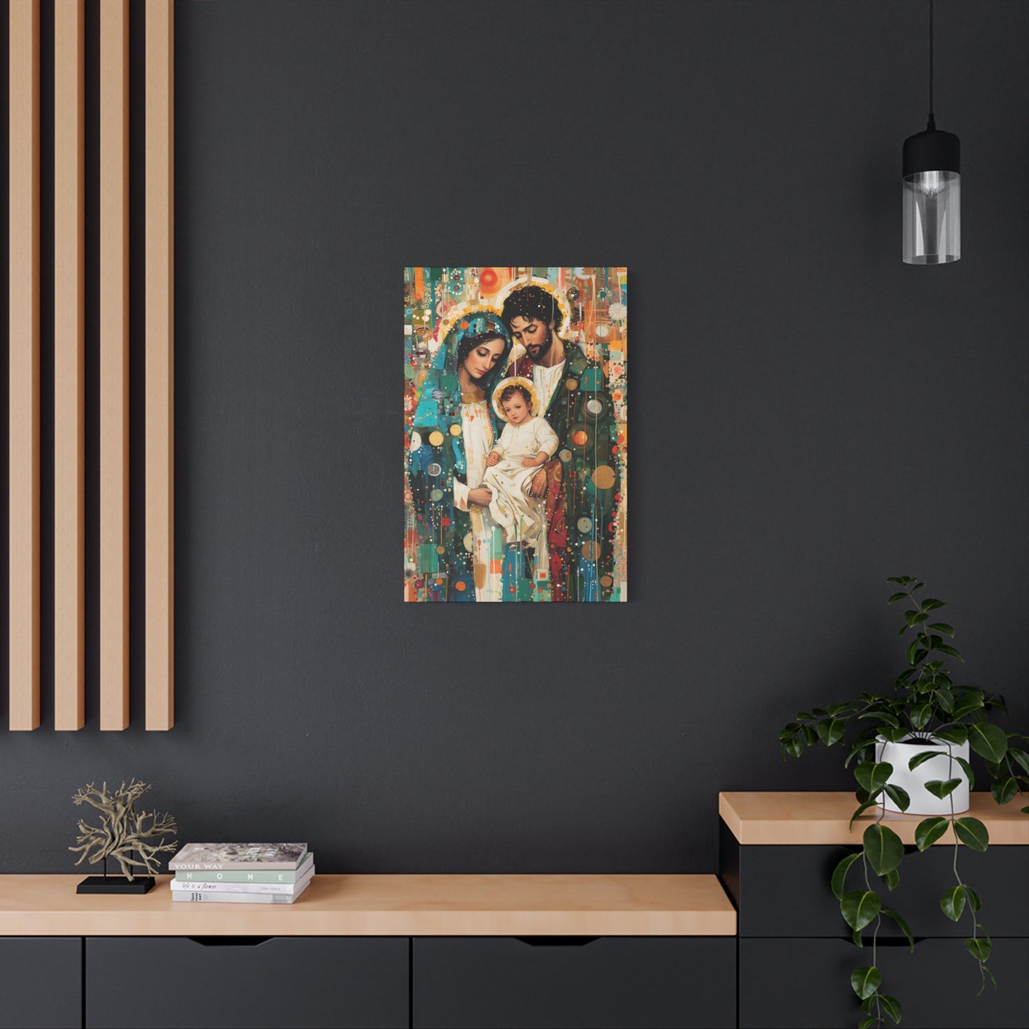 Eternal Light - Mary, Joseph, and the Christ Child - Museum Wrapped Canvas - Sanctified Souls Print - Religious Art - Holy Family Art