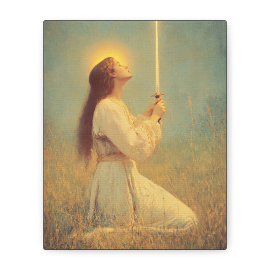 Saint Joan of Arc -  Museum Wrapped Canvas - Sanctified Souls Print - Religious Art for your Home - Catholic Patron Saint Art