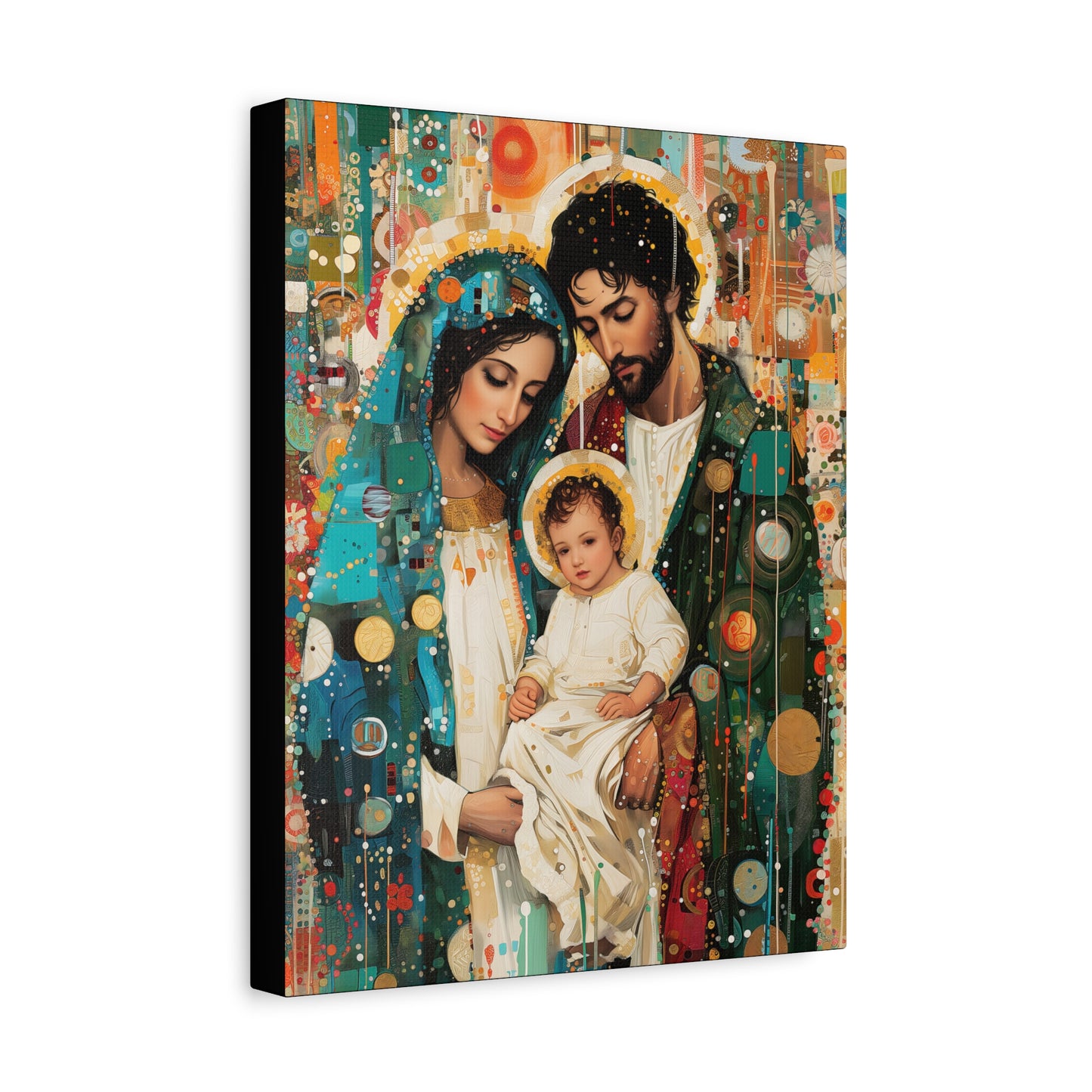 Eternal Light - Mary, Joseph, and the Christ Child - Museum Wrapped Canvas - Sanctified Souls Print - Religious Art - Holy Family Art