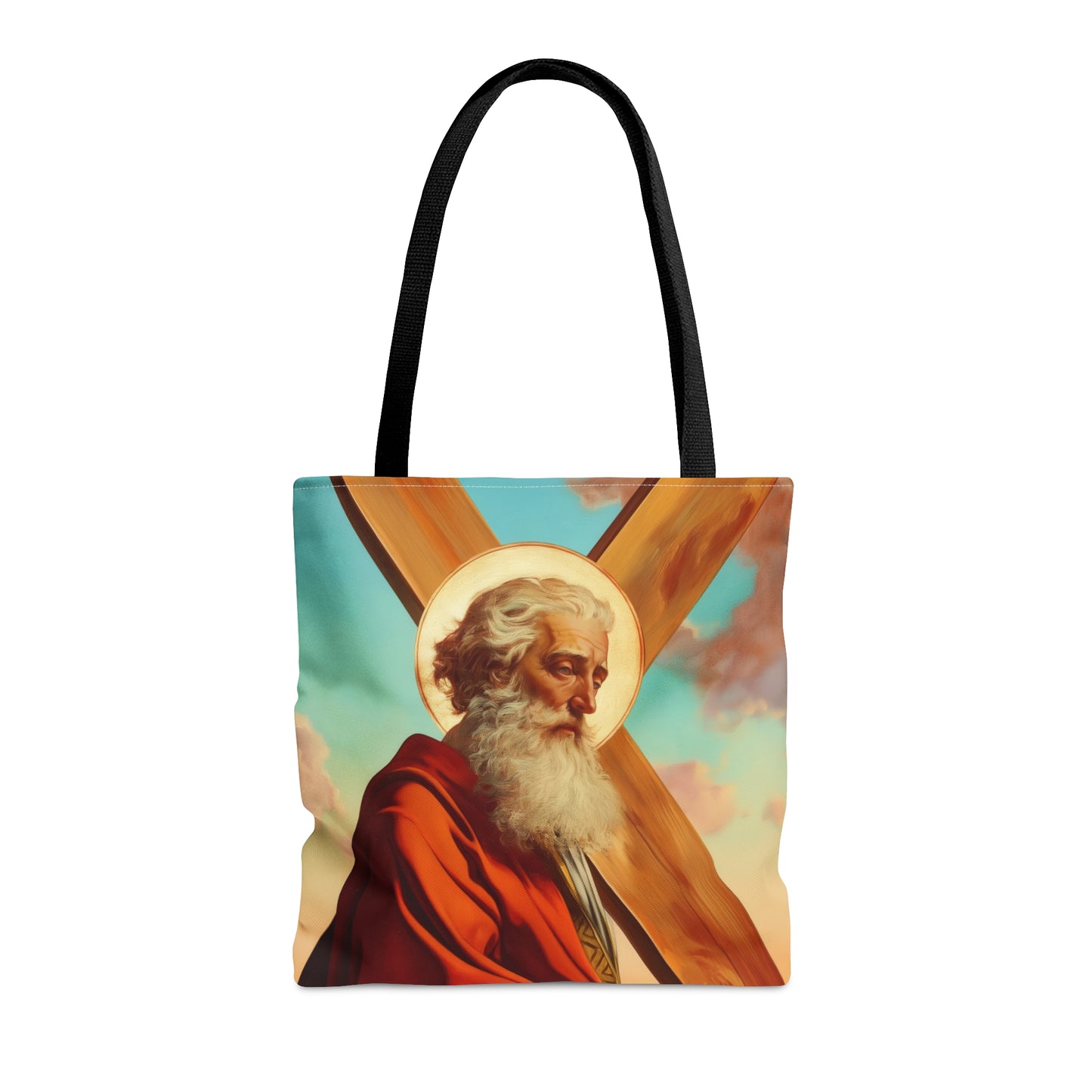 Saint Andrew the Apostle Tote Bag - Large Medium Small Faith Art Bag - Catholic Faith Purse - Religious - Prayer Bag - Devotional