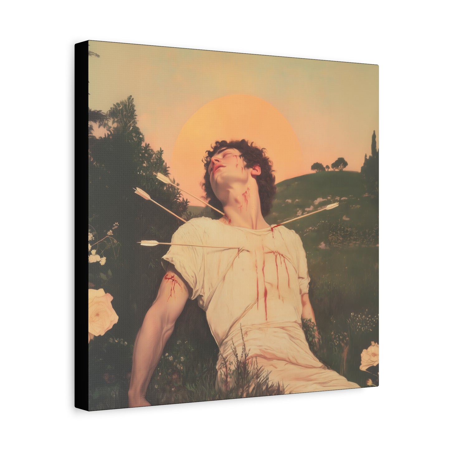 Saint Sebastian -  Museum Wrapped Canvas - Sanctified Souls Print - Religious Art for your Home - Catholic Patron Saint Art