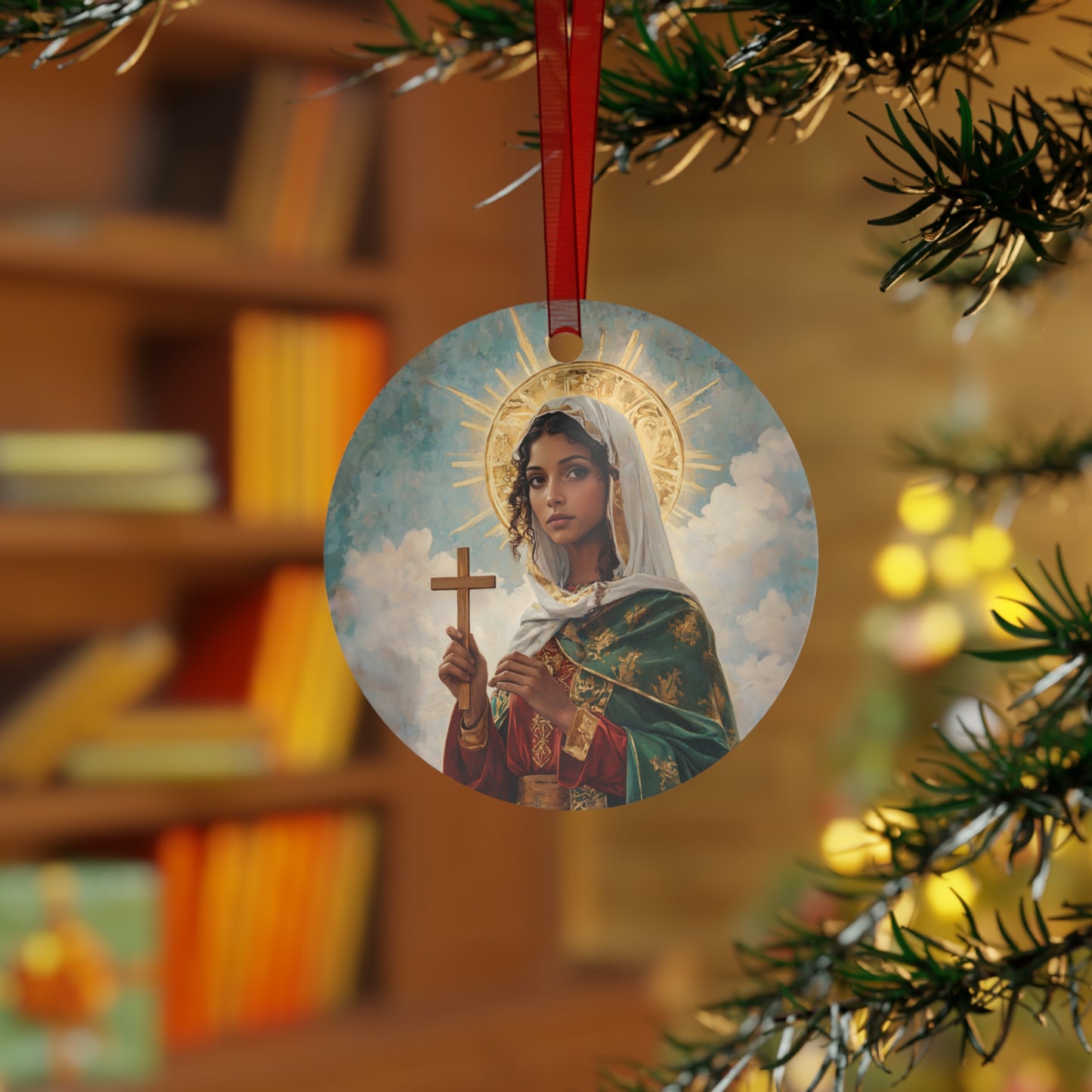 Saint Claudia Metal Ornament - Religious Holiday Christmas Keepsake - Religious Catholic Tree Ornament - Holiday Art Piece