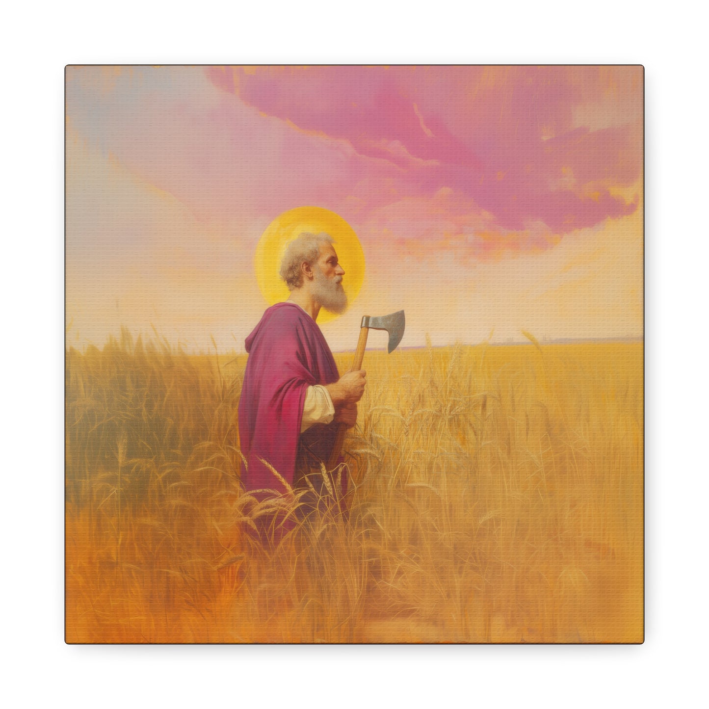 Saint Matthias -  Museum Wrapped Canvas - Sanctified Souls Print - Religious Art for your Home - Catholic Patron Saint Art