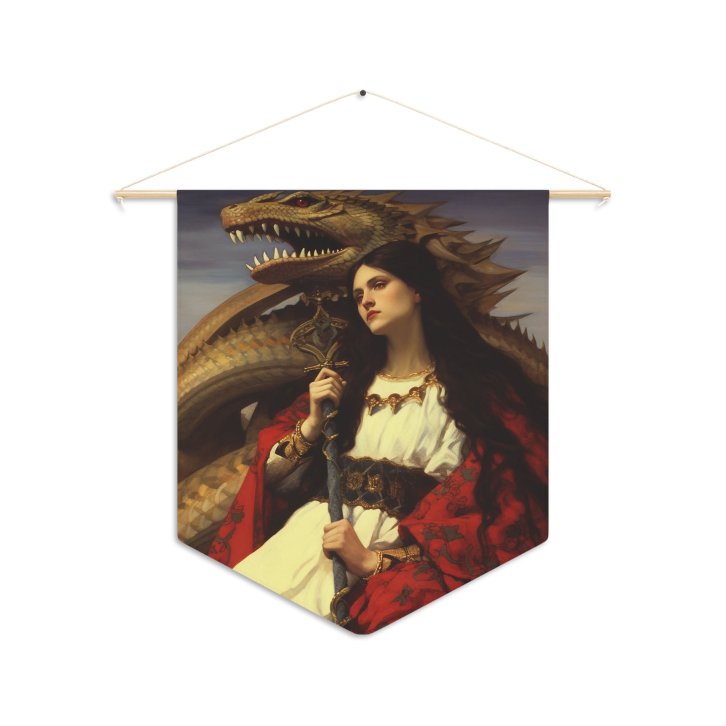 Saint Martha of Bethany Wall Banner / Wall Hanging / Pennant - Religious Art - Prayer room - Catholic Art - Large Print - 18" x 21"