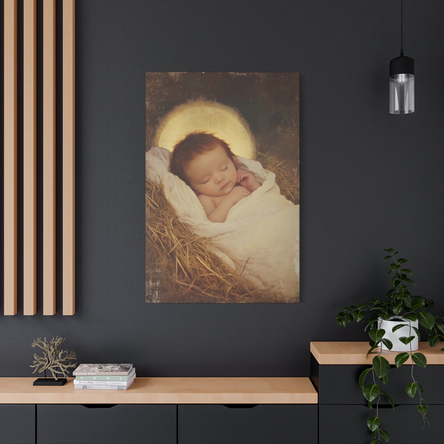Jesus, the Newborn Light of the World - Gallery Wrapped Canvas - Print - Religious Art for your Home - Catholic Art Print