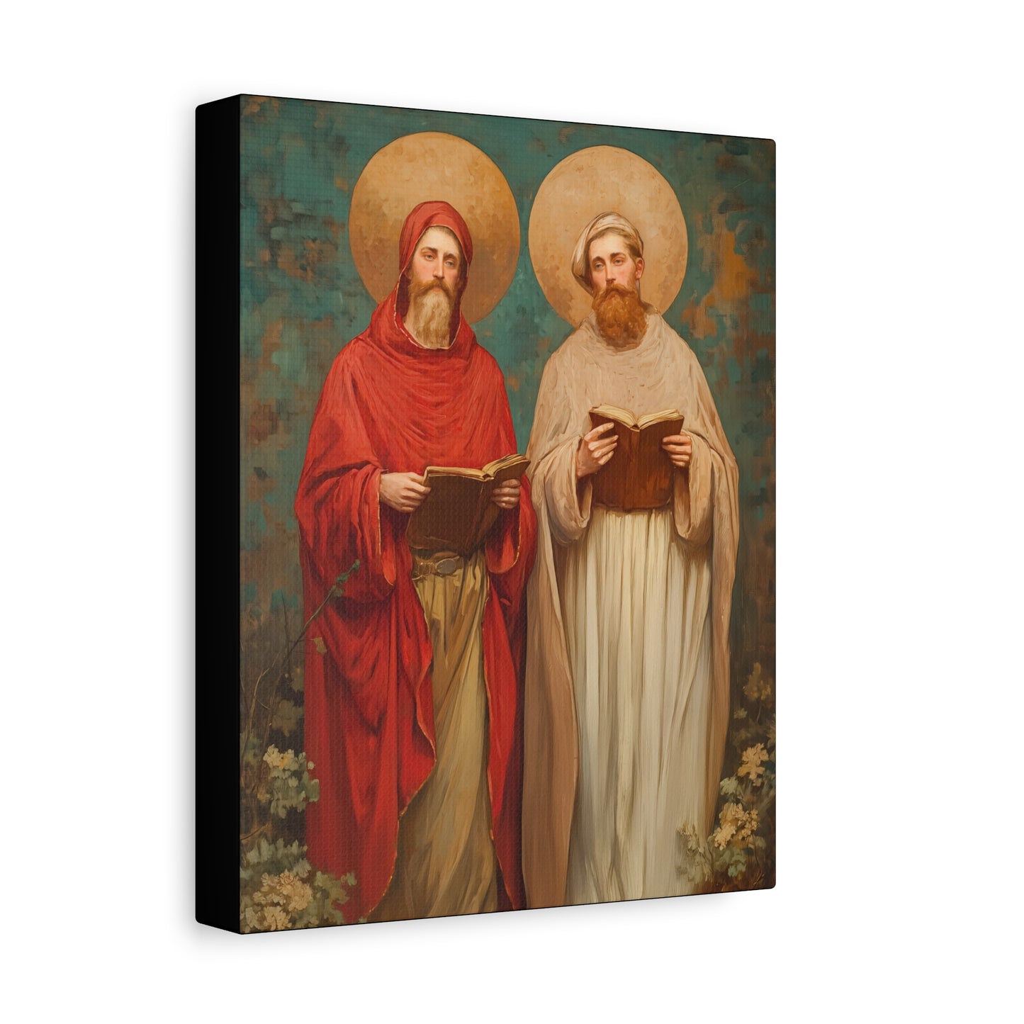 Saints Cosmas and Damian - Multiple Sizes - Catholic Home art - Museum Wrapped Canvas - Sanctified Souls Print - Catholic Martyr Art