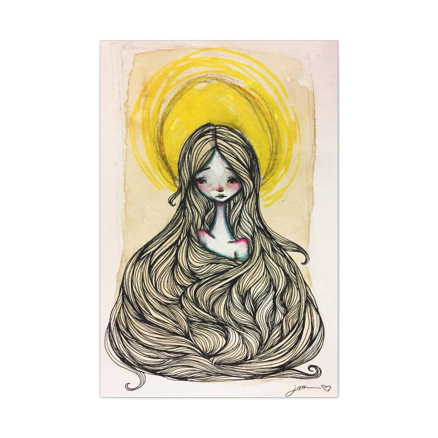 Saint Agatha of Sicily Canvas Print - Hand-Drawn Catholic Art Print | Christian Sacred Wall Art | Sanctified Solocosmo Religious Artwork