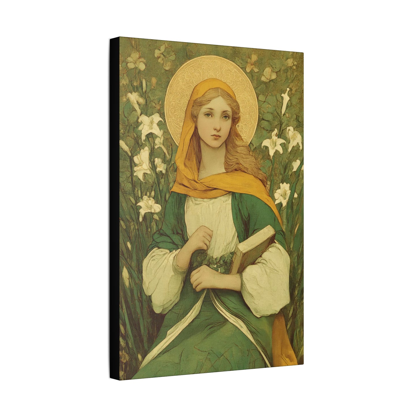 Saint Dymphna - Museum Wrapped Canvas - Sanctified Souls Print - Religious Art for your Home