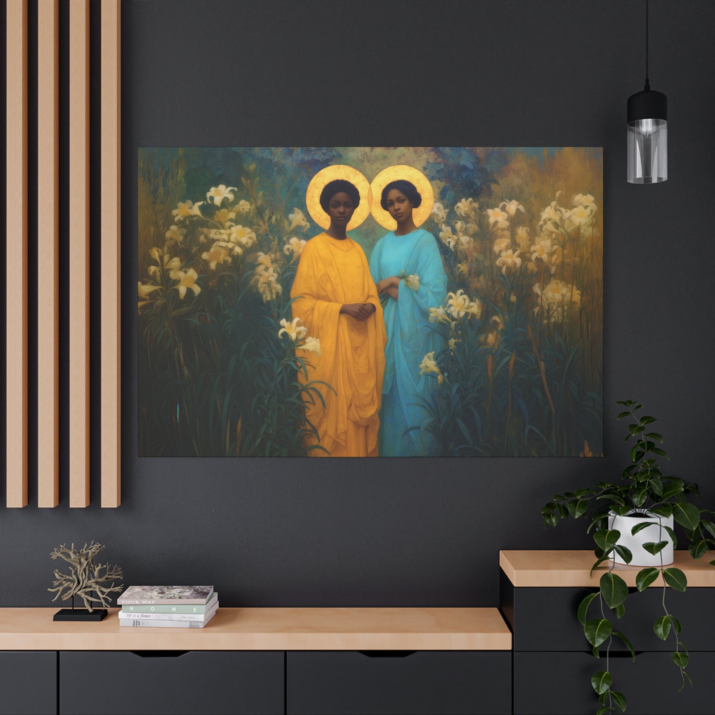 Saint Perpetua and Saint Felicity -  Museum Wrapped Canvas - Sanctified Souls Print - Religious Art for your Home - Catholic Saint Art