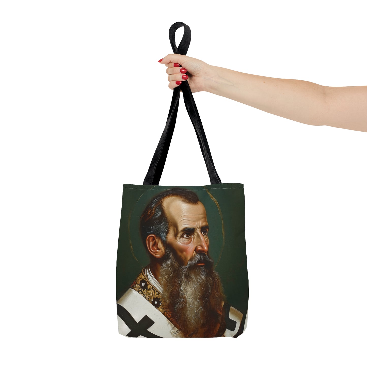 Saint Basil the Great Tote Bag - Purse - Three sizes - Large Medium Small Faith Art Bag - Catholic faith carry-all purse - Double Sided