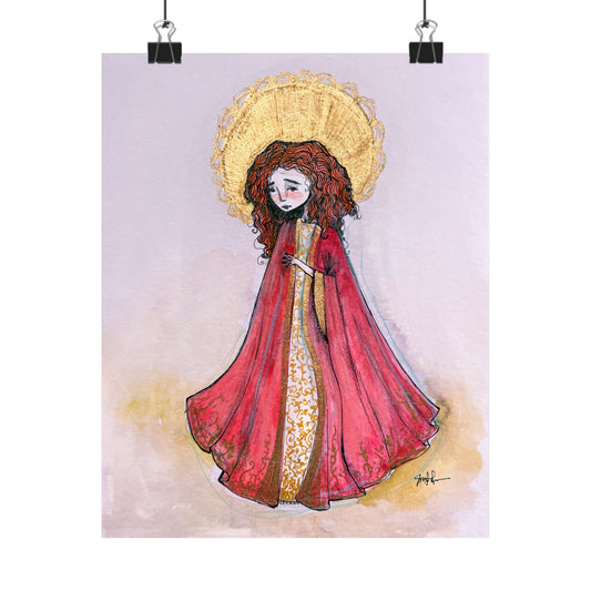 Saint Bibiana Hand-Drawn Catholic Art Print | Christian Devotional Wall Art | Sanctified Solocosmo Religious Poster