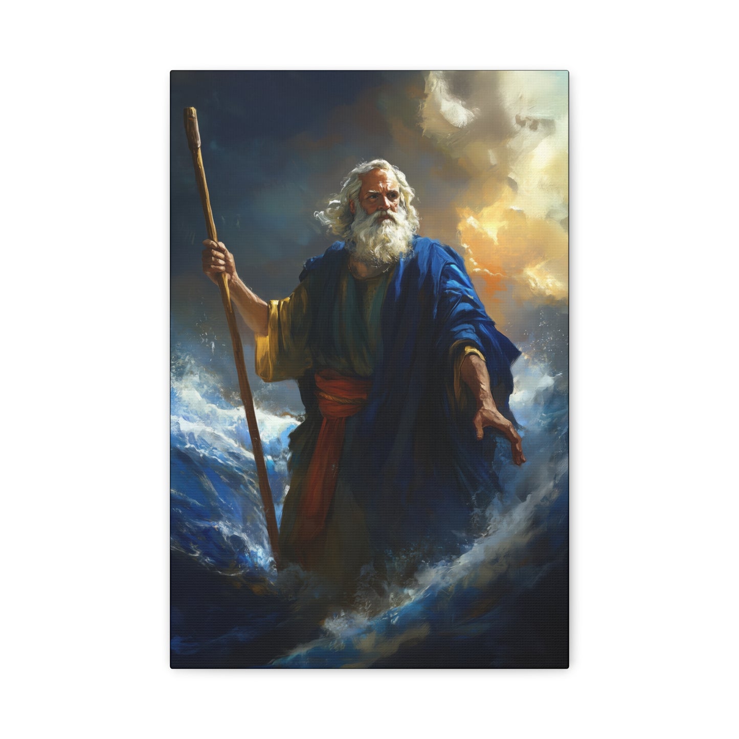 Moses Before the Trembling Sea - Gallery Wrapped Canvas - Print - Religious Art for your Home - Catholic Art