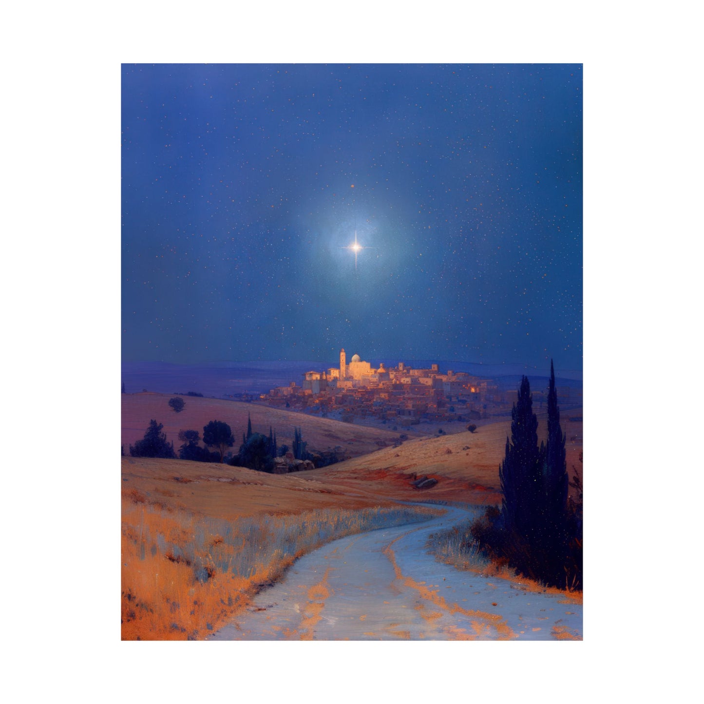 Bethlehem Wrapped in the Light of His Coming - Sanctified Souls Print - Multiple Sizes - Premium Matte Vertical Posters