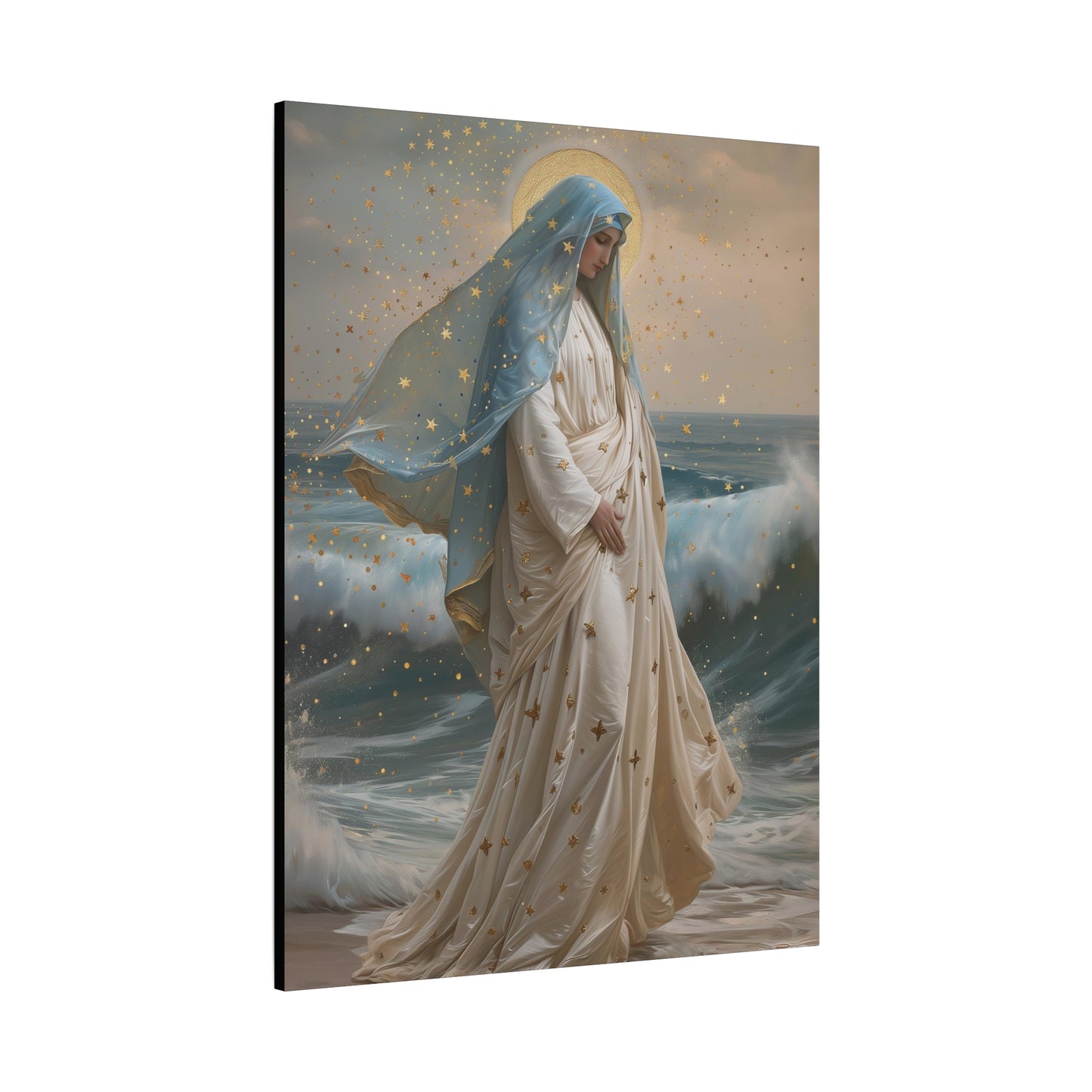 Ocean's Embrace - Devotion to Our Lady - Musseum Wrapped Canvas - Sanctified Souls - Religious Art for your Home - Our Lady Star of the Sea