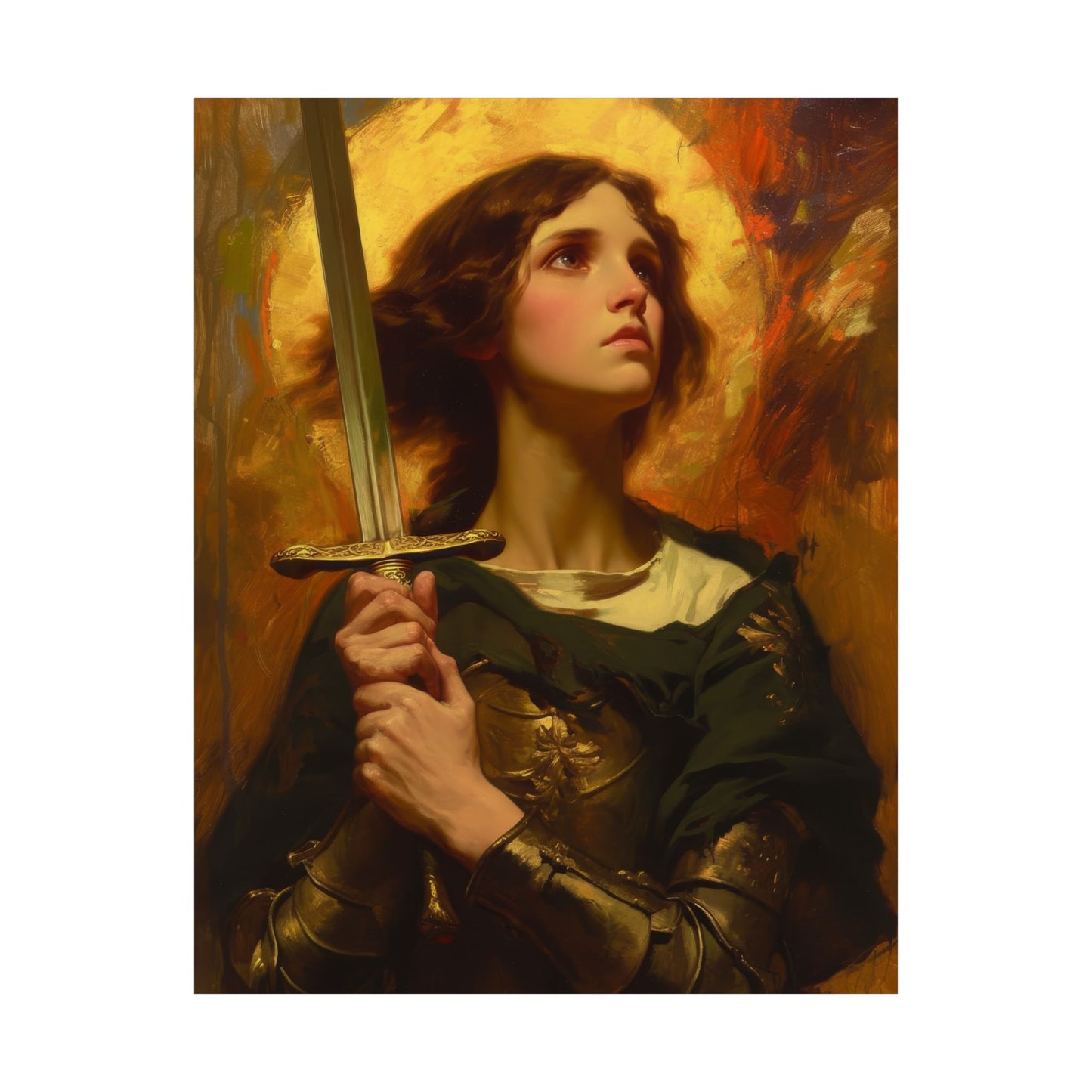 Portrait of Saint Joan of Arc Print - Sanctified Souls Print - Multiple Sizes - Premium Matte Vertical Posters