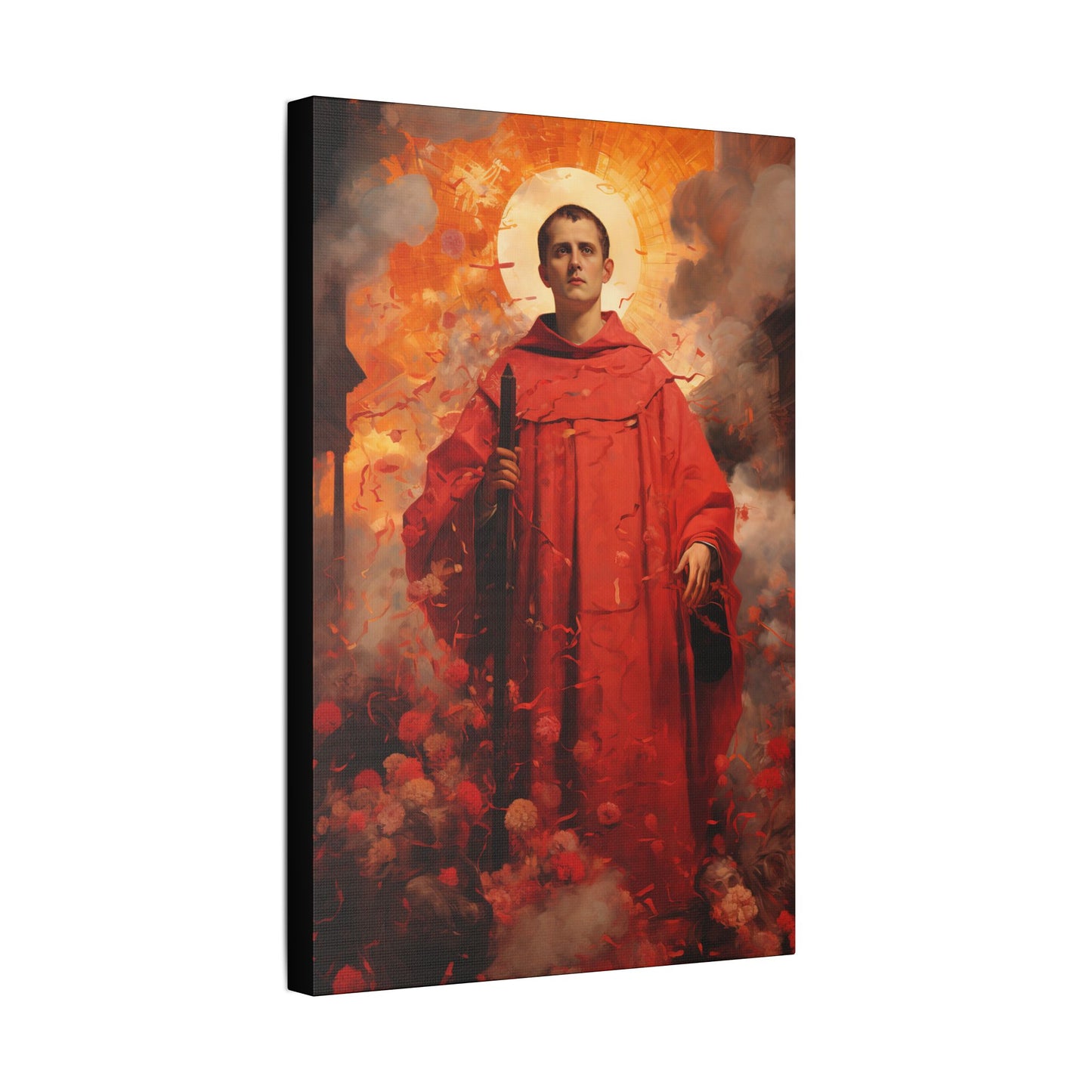 Saint Lawrence Deacon and Martyr Canvas Print - Multiple Sizes - Catholic Home art - Museum Wrapped Canvas - Sanctified Souls Print