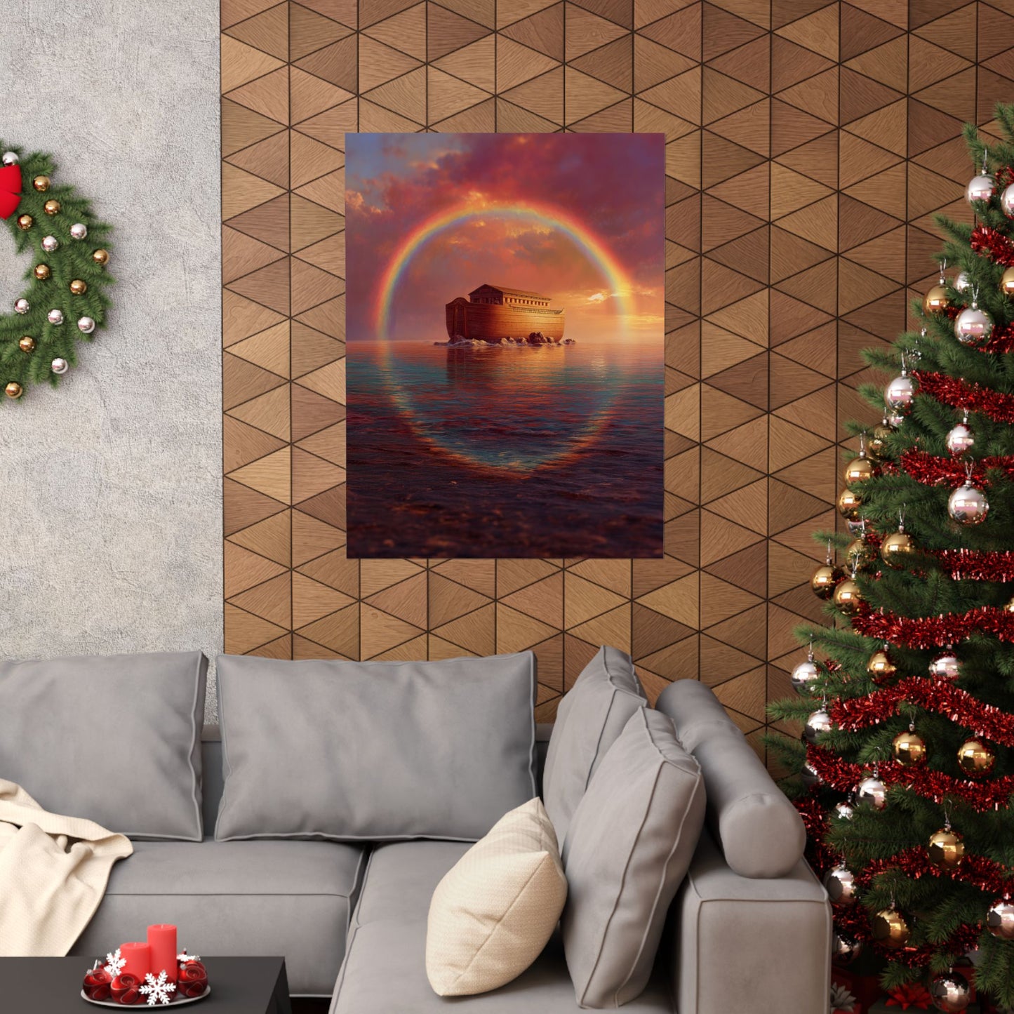 Sheltered Beneath the Covenant Sky - Noah's Ark - Sanctified Souls Print - Multiple Sizes - Premium Matte Vertical Posters