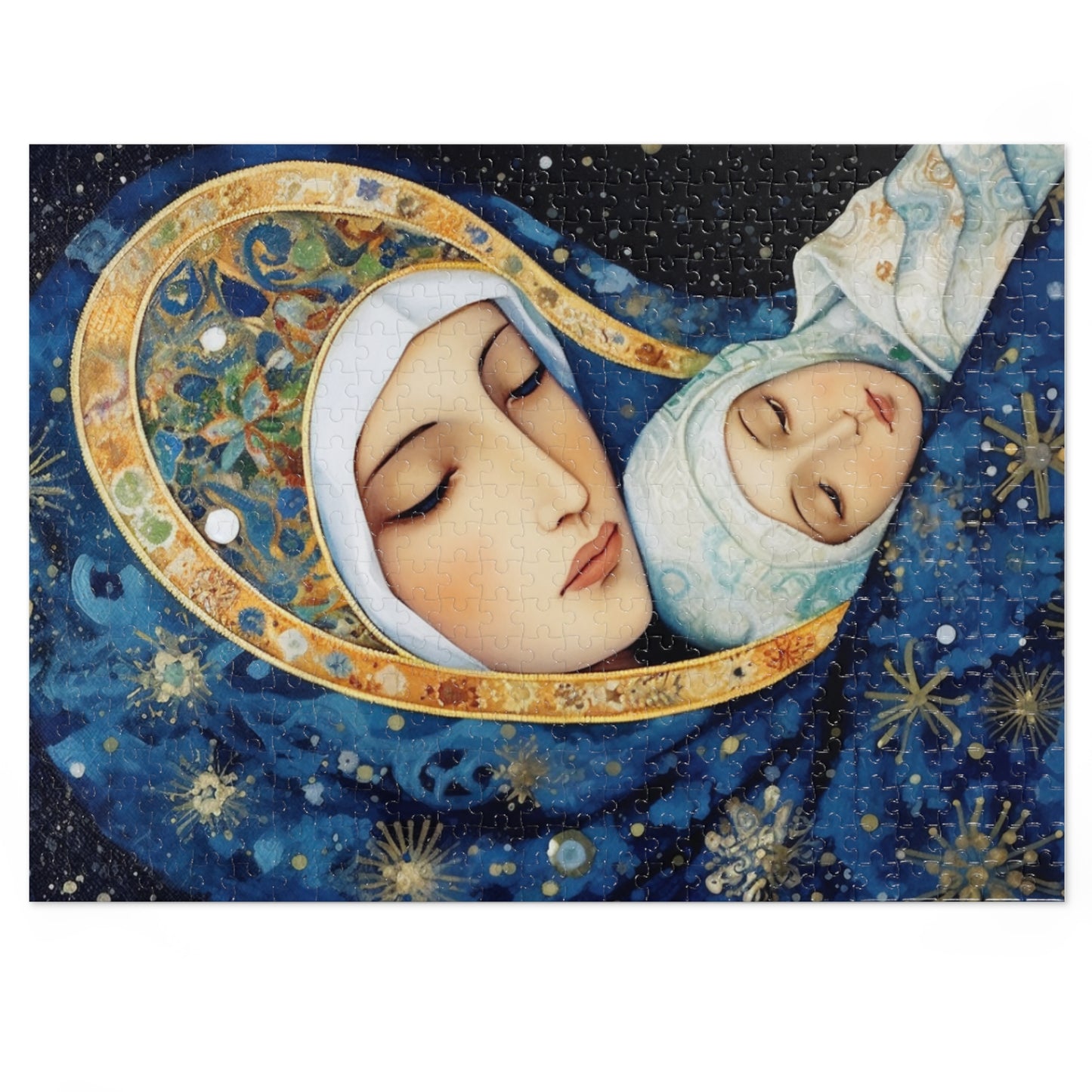 Snowfalls Embrace - Our Lady of the Snows - Puzzle and Keepsake Tin - Jigsaw Puzzle (30, 110, 252, 500,1000-Piece) - Religious Puzzle
