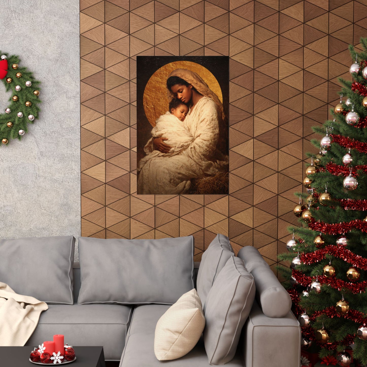 Our Lady of the Manger - Mother Mary and the Christ Child - Sanctified Souls Print - Multiple Sizes - Premium Matte Vertical Posters