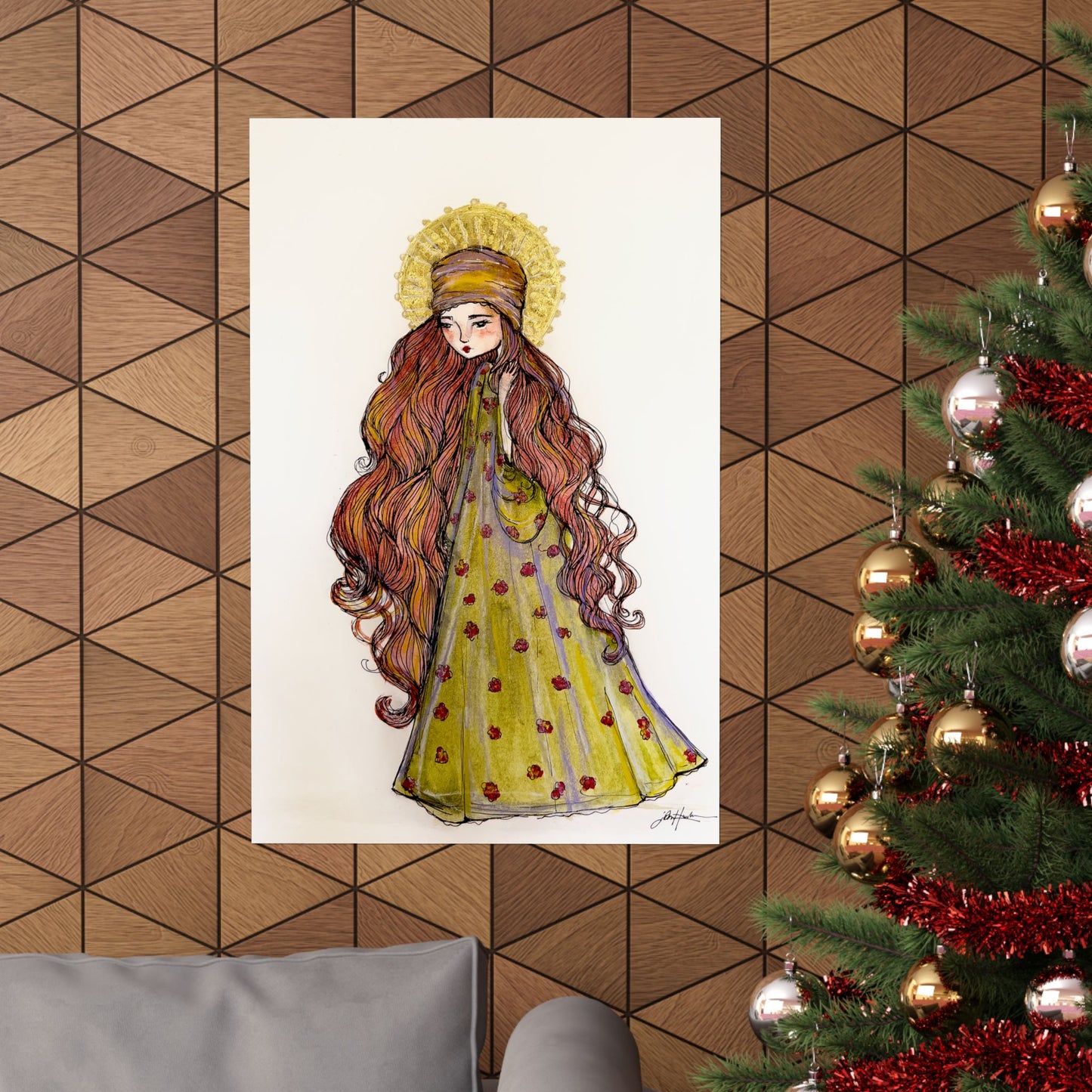 Saint Mary Magdalene Catholic Art Print | Hand-Drawn Watercolor Sacred Artwork | Christian Devotional Wall Art