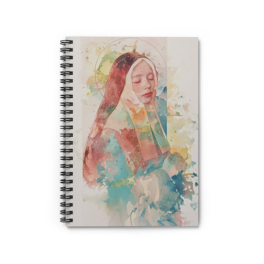 Saint Bernadette - Sanctified Souls Art - Religious Based Notebook - Spiral Notebook - Ruled Line
