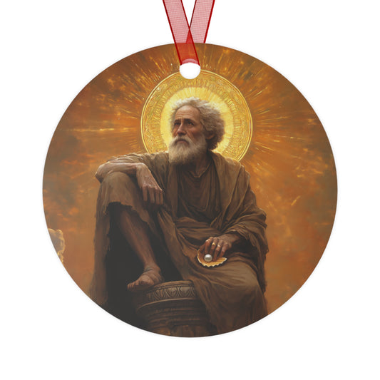 Saint Simeon Stylites Metal Ornament - Religious Holiday Christmas Keepsake - Religious Catholic Tree Ornament - Holiday Christmas Gift
