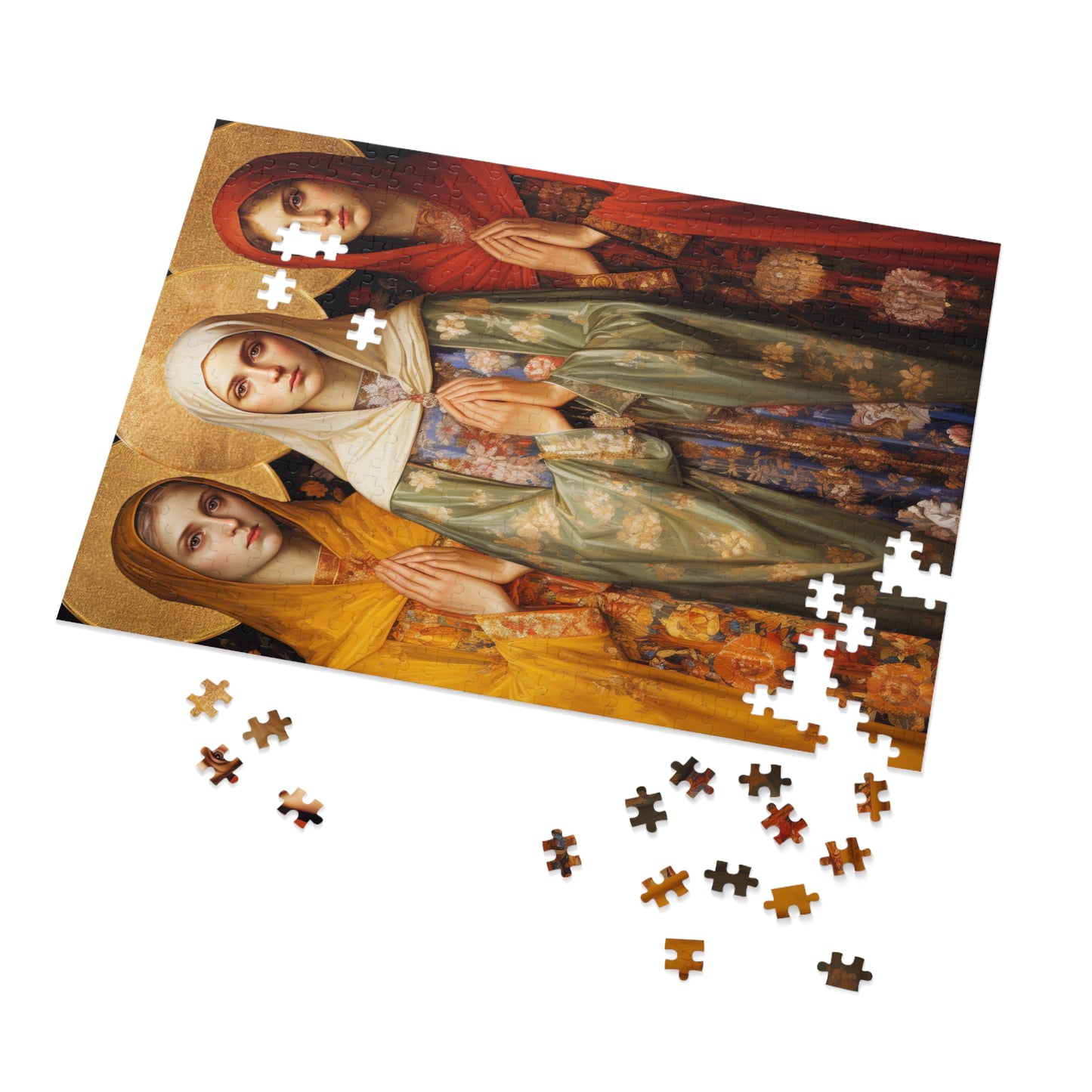 Saints Menodora, Metrodora, and Nymphodora - Puzzle and Keepsake Tin - Jigsaw Puzzle (30, 110, 252, 500,1000-Piece) - Religious Puzzle