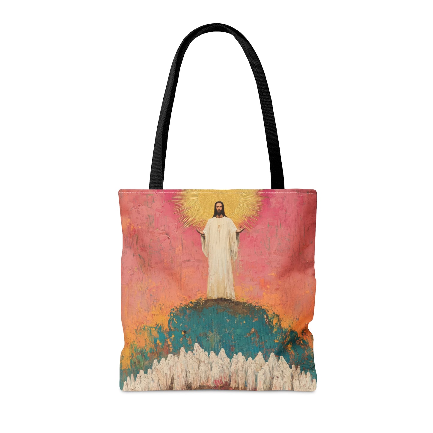 Light Pierced the Abyss Tote Bag - Large Medium Small Faith Art Bag - Catholic Faith Purse - Double Sided