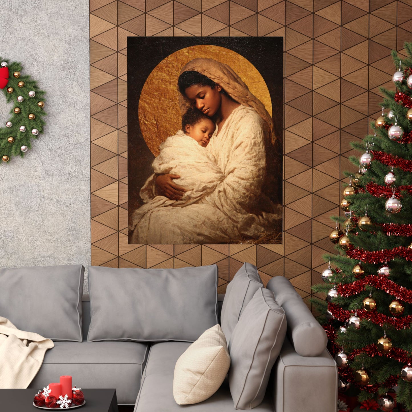 Our Lady of the Manger - Mother Mary and the Christ Child - Sanctified Souls Print - Multiple Sizes - Premium Matte Vertical Posters