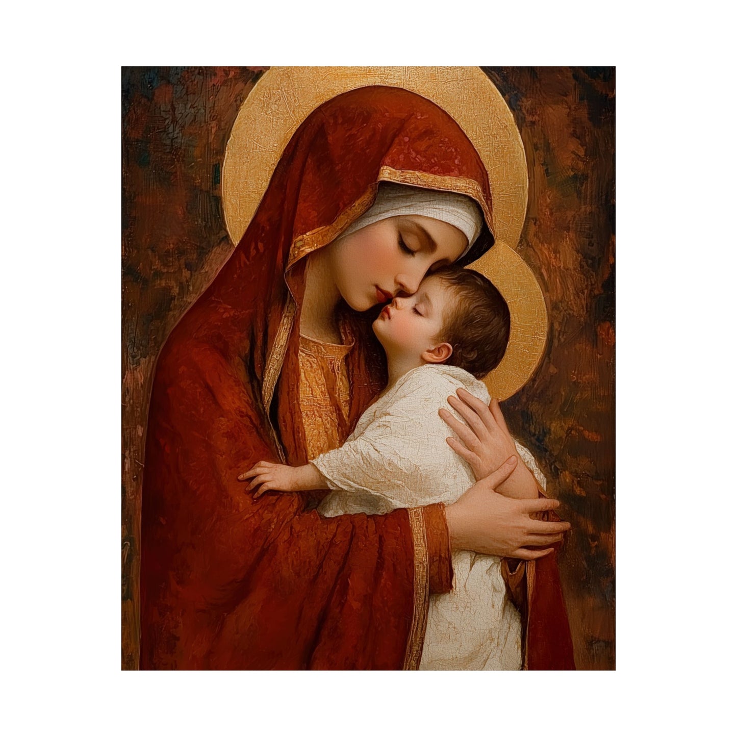 Our Lady of Tenderness - Mother Mary and the Christ Child - Marian Art - Sanctified Souls Print - Multiple Sizes - Premium Vertical Posters