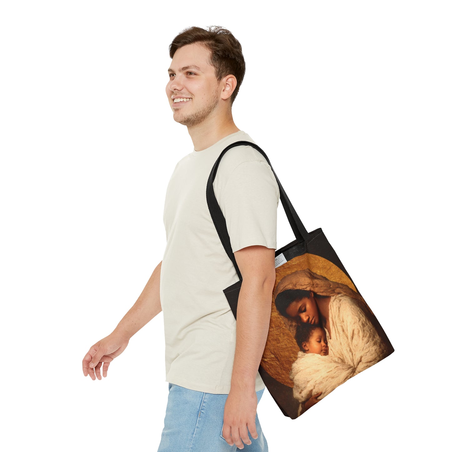 Our Lady of the Manger - Mother Mary and the Christ Child - Tote Bag - Large Medium Small Faith Art Bag - Catholic Faith Purse