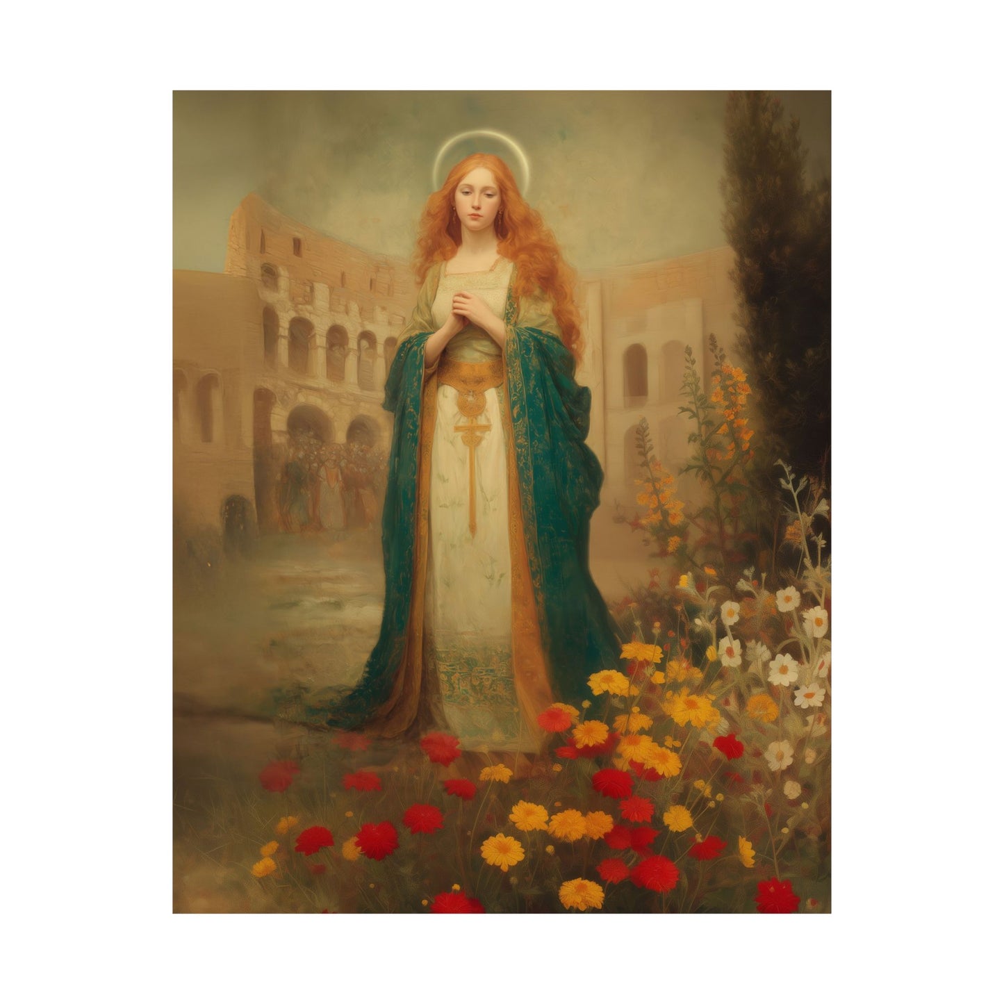 Saint Justina -  Catholic Art - Multiple Sizes - Premium Posters - Catholic Art - Christian Home - Catholic Saint Art