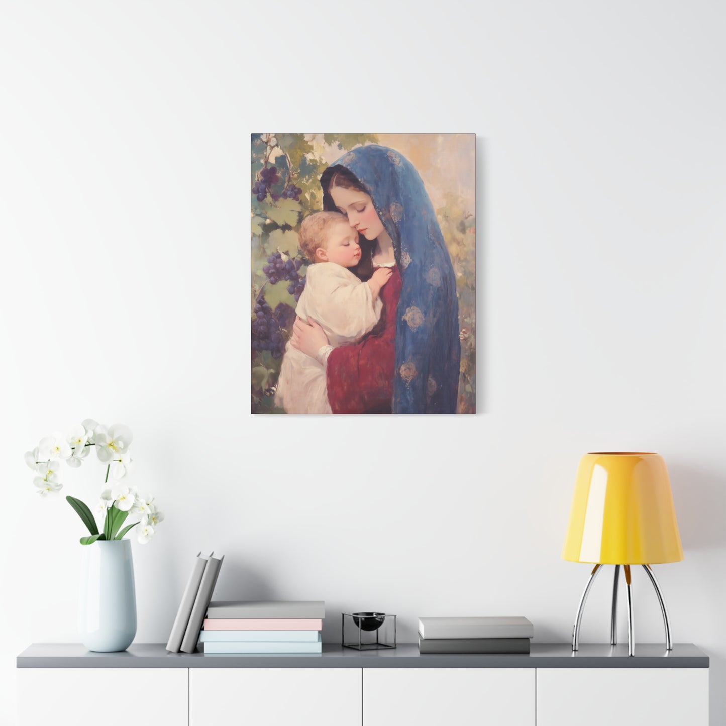 Our Lady of the Grapes / Out Lady of the Harvest - Gallery Wrapped Canvas - Print - Religious Art for your Home - Catholic Art