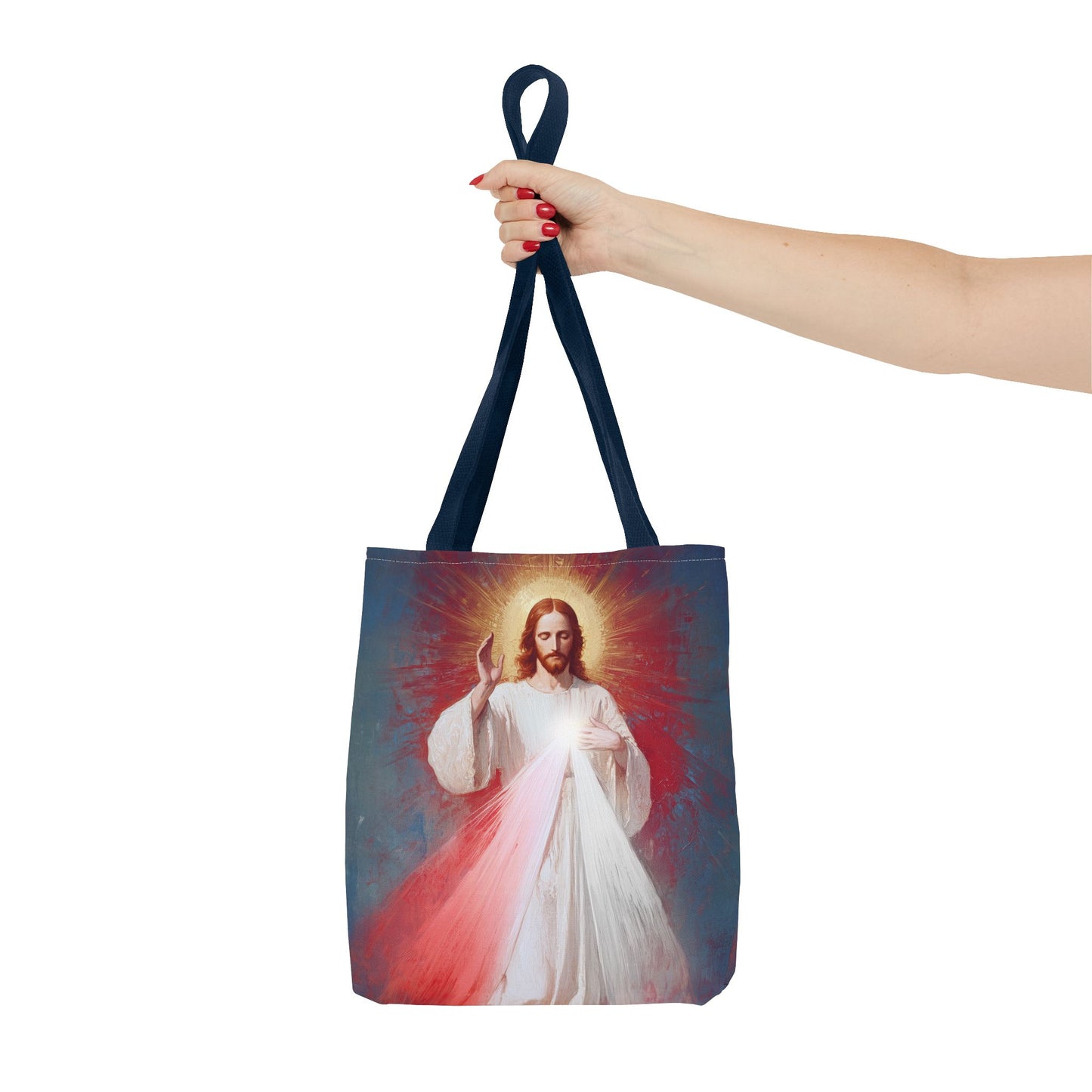 The Divine Mercy - Our Lord Jesus Christ - Tote Bag - Large Medium Small Faith Art Bag - Re-usable Tote Purse - Double Sided