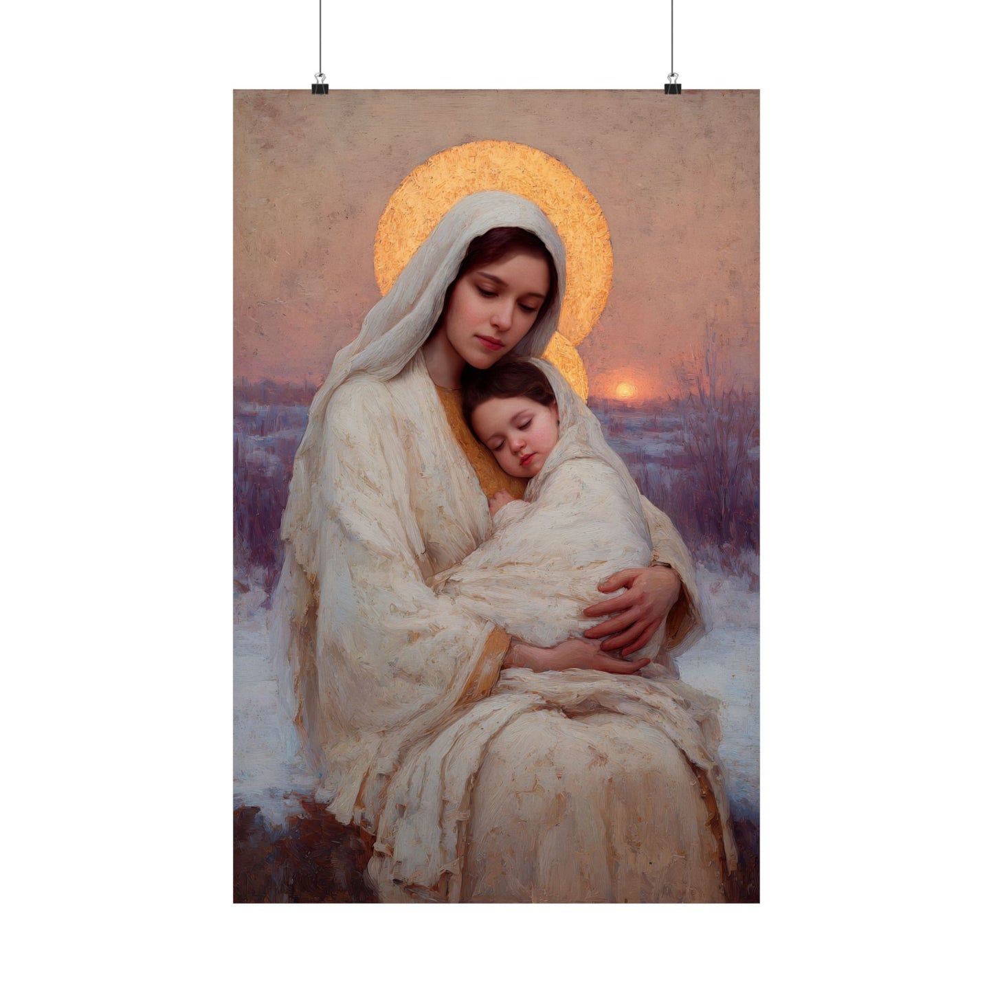 The Love That Stays - Mother Mary and the Christ Child - Sanctified Souls Print - Multiple Sizes - Premium Matte Vertical Posters