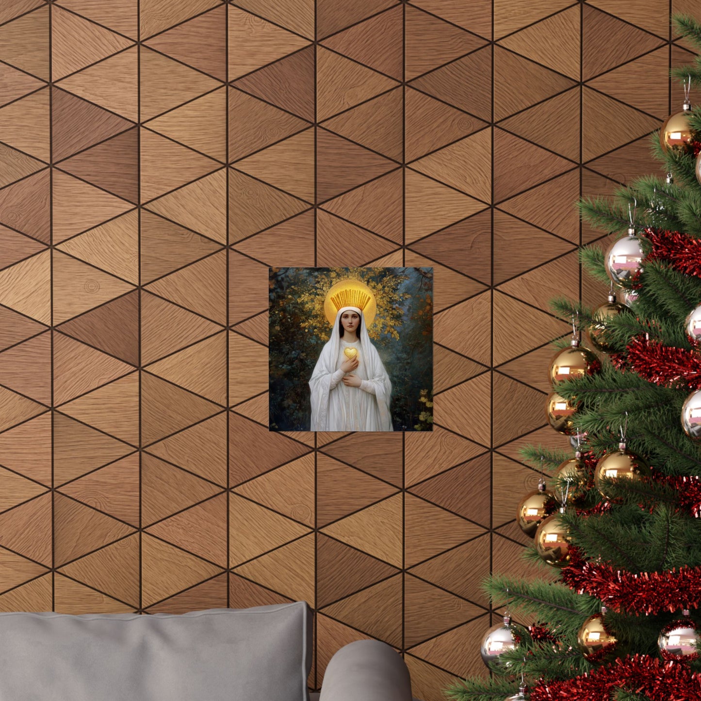 Our Lady of Beauraing - Our Lady of the Golden Heart - Marian Art - Sanctified Souls Print - Multiple Sizes - Premium Vertical Posters