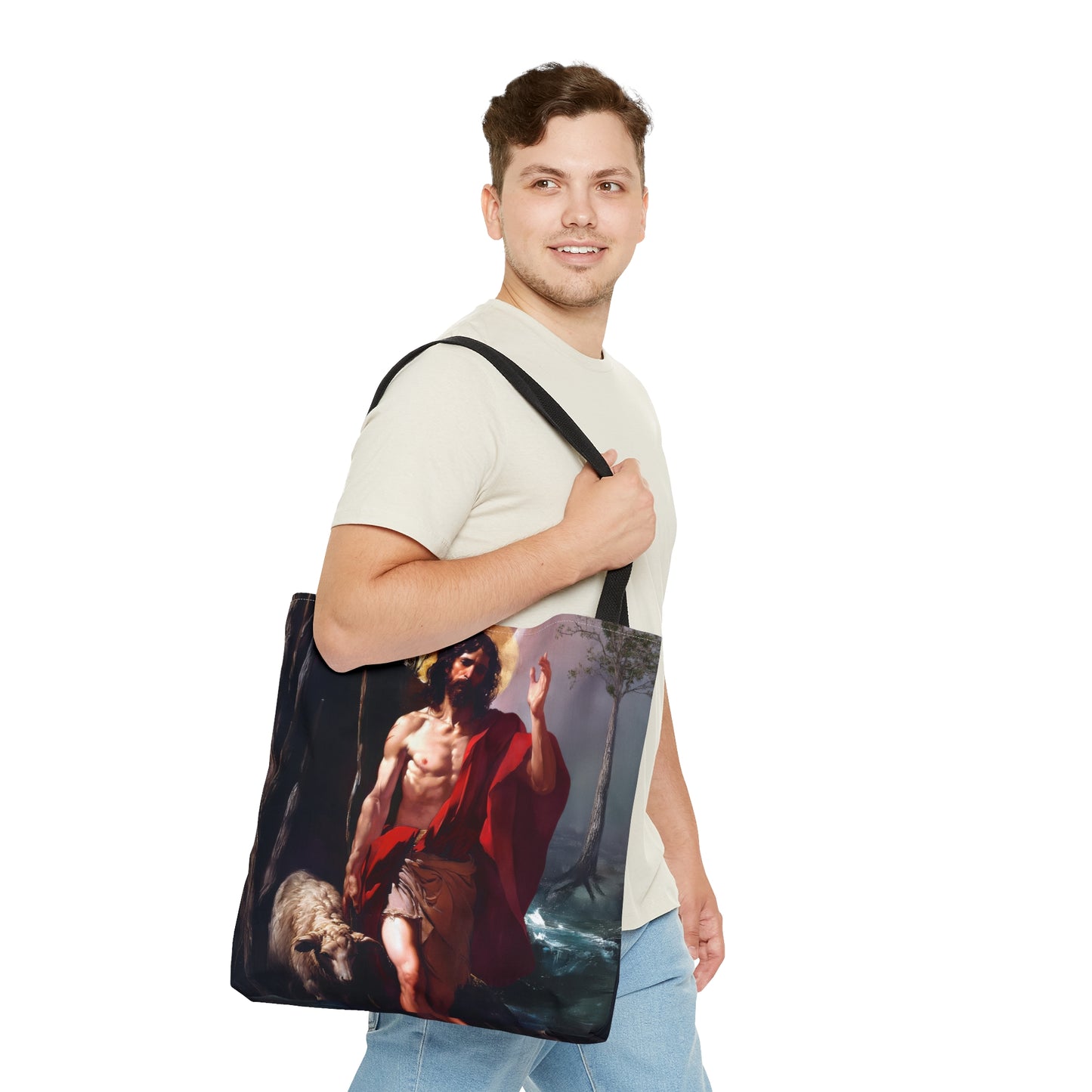 Saint John the Baptist  - Tote Bag - Large Medium Small Faith Art Bag - Bible Study Faith Purse - Double Sided