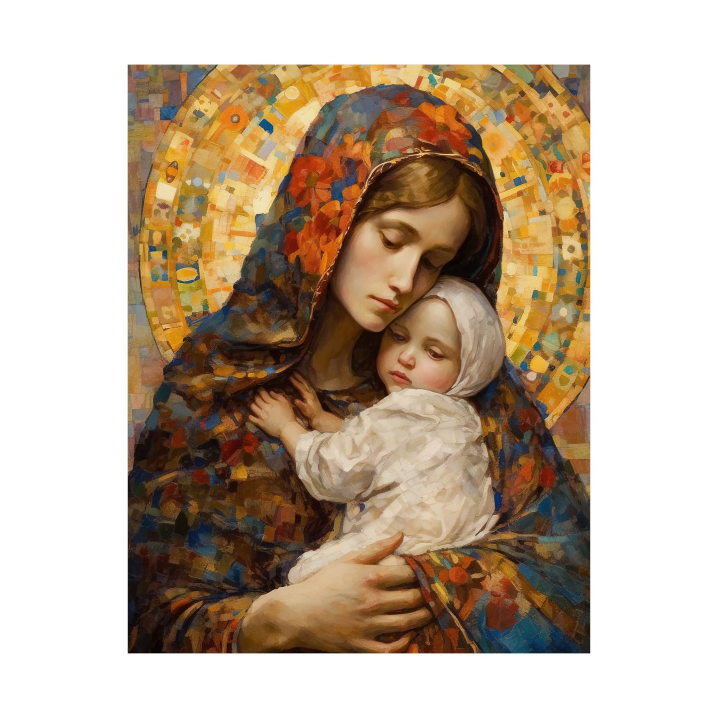 Holy Maternal Bond - Mary and the Christ Baby - Multiple Sizes - Premium Matte Vertical Posters - Christ Child