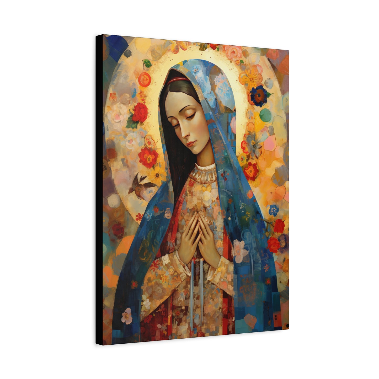 Mary's Silent Blessing - Museum Wrapped Canvas - Sanctified Souls Print - Religious Art for your Home - The Virgin Mary