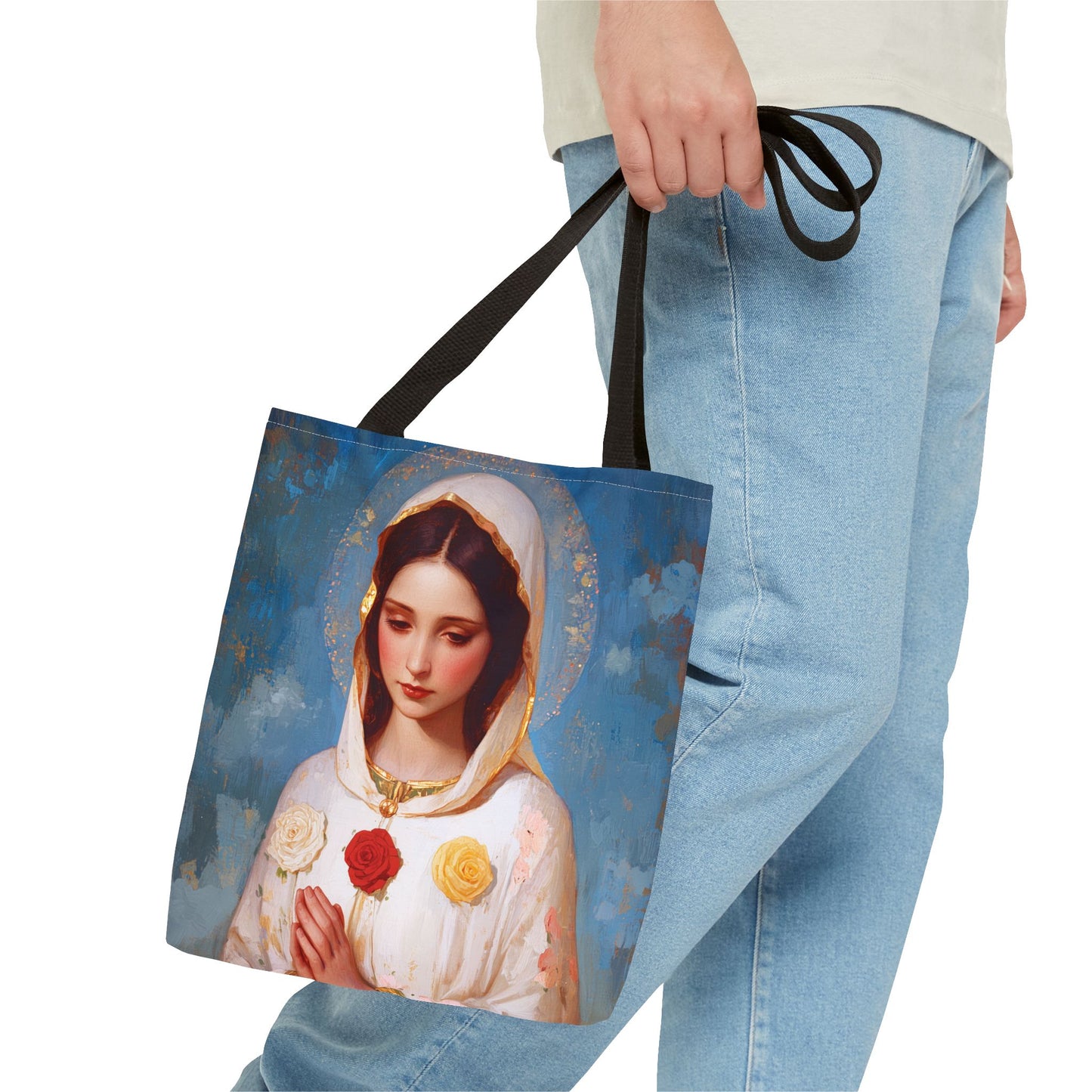 Rosa Mystica - Mystical Rose - Mother Mary - Marian Art - Tote Bag - Large Medium Small Faith Art Bag - Tote Purse