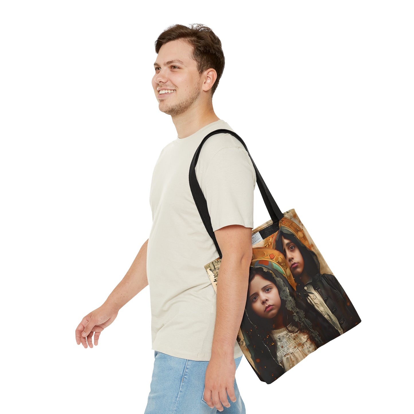 Saints Francisco and Jacinta Marto Tote Bag - Purse - Three sizes - Faith Art Bag - Catholic faith inspired carry-all purse - Double Sided