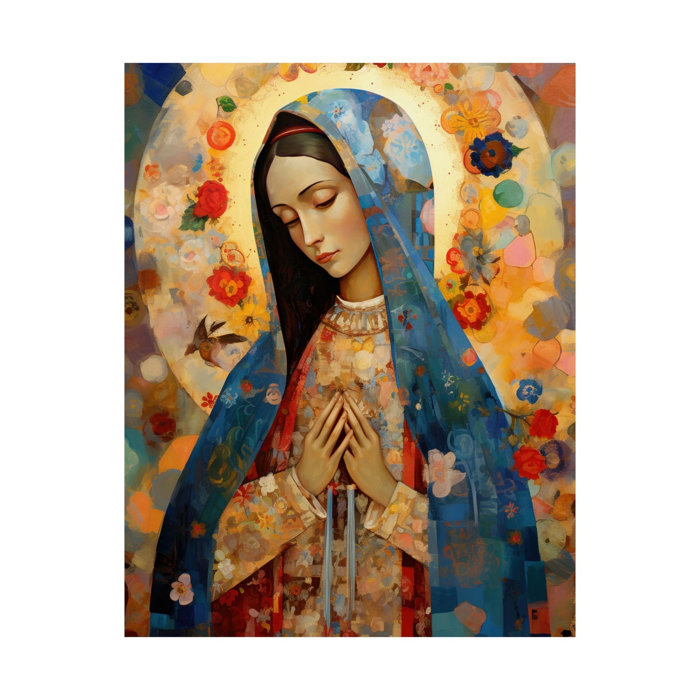 Mary's Silent Blessing - Sanctified Souls Print - Multiple Sizes - Premium Matte Vertical Posters