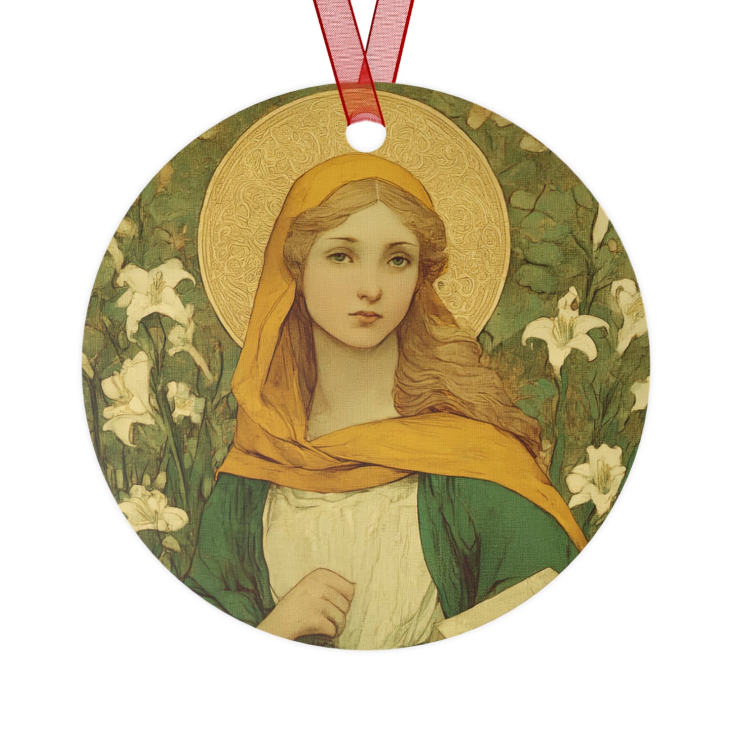 Saint Dymphna Ornament - Religious Holiday Christmas Ornament and Keepsake - Double sided Keepsake