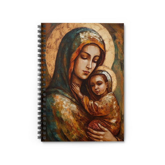 Mother's Blessing - Virgin Mary and the Christ Child - Journal - Religious Based Notebook - Spiral Notebook