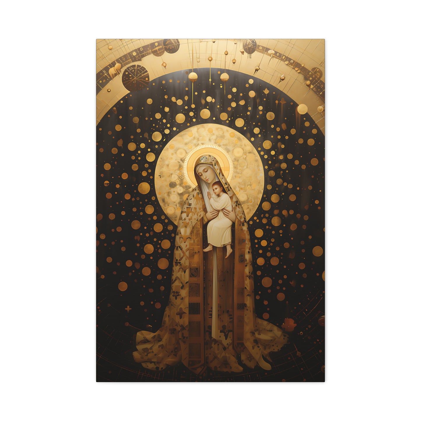The Golden Mary - Mary the Blessed Virgin - Gallery Wrapped Canvas - Sanctified Souls Print - Religious Art for your Home - Pop Art
