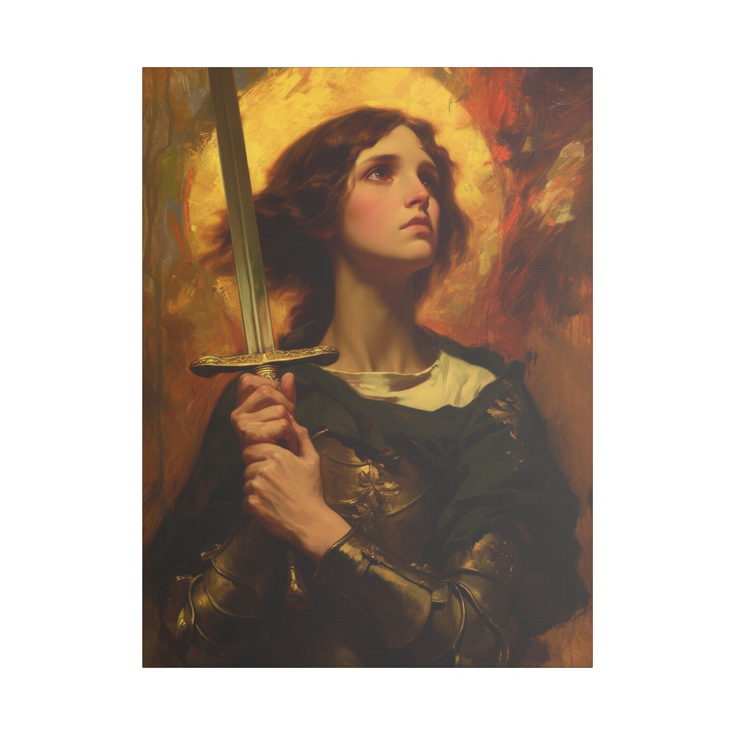Portrait of Saint Joan of Arc - Museum Wrapped Canvas - Sanctified Souls Print - Religious Art for your Home