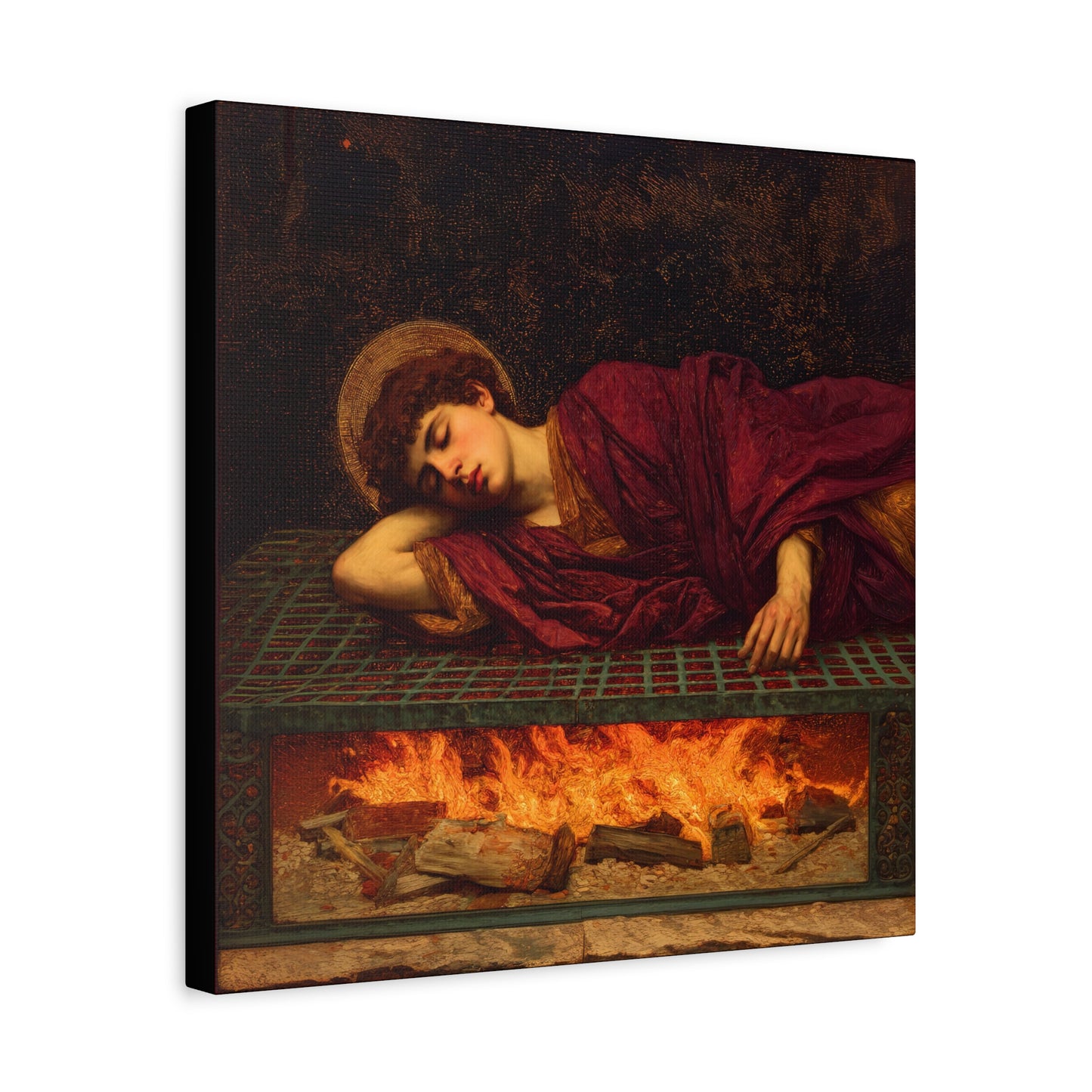 Saint Lawrence -  Museum Wrapped Canvas - Sanctified Souls Print - Religious Art for your Home - Catholic Patron Saint Art