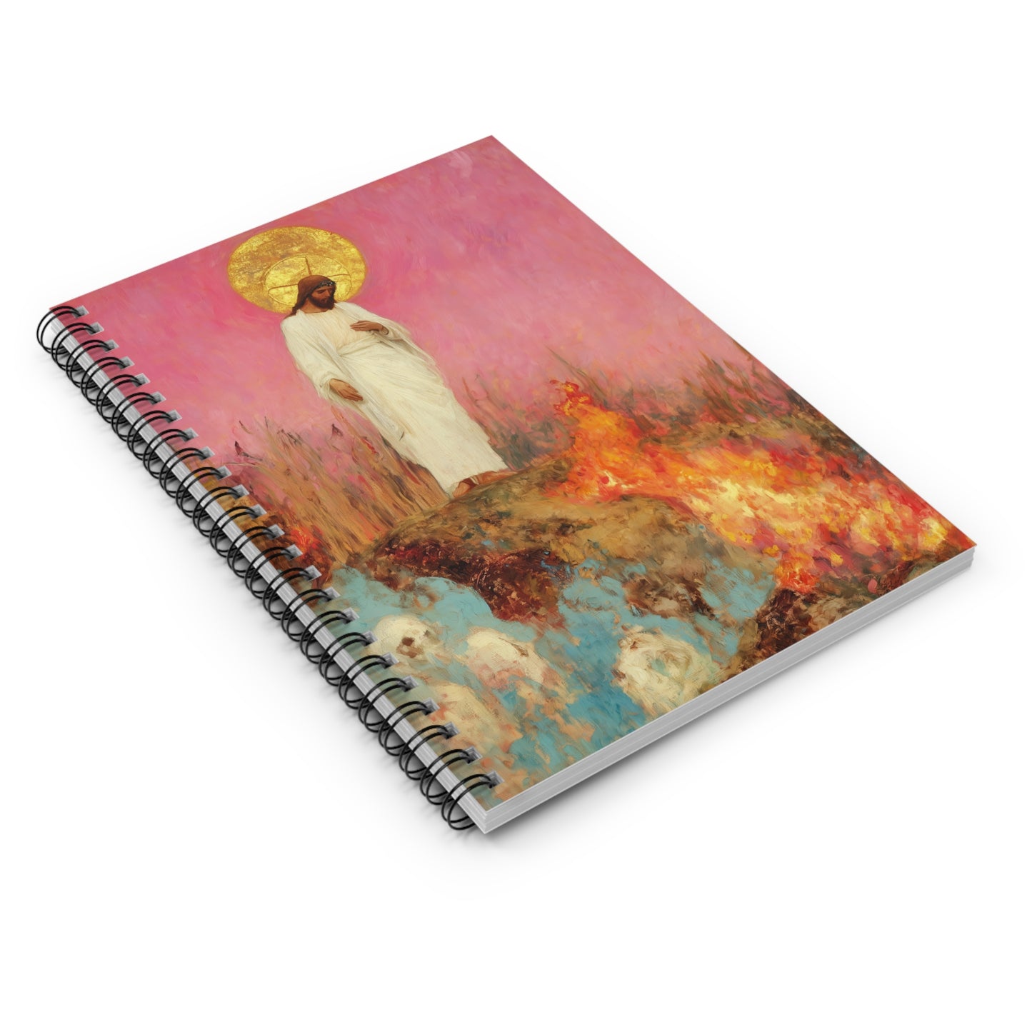 The Stone Cracked Beneath His Feet - Sanctified Souls Art - Religious Based Notebook - Spiral Notebook - Ruled Line