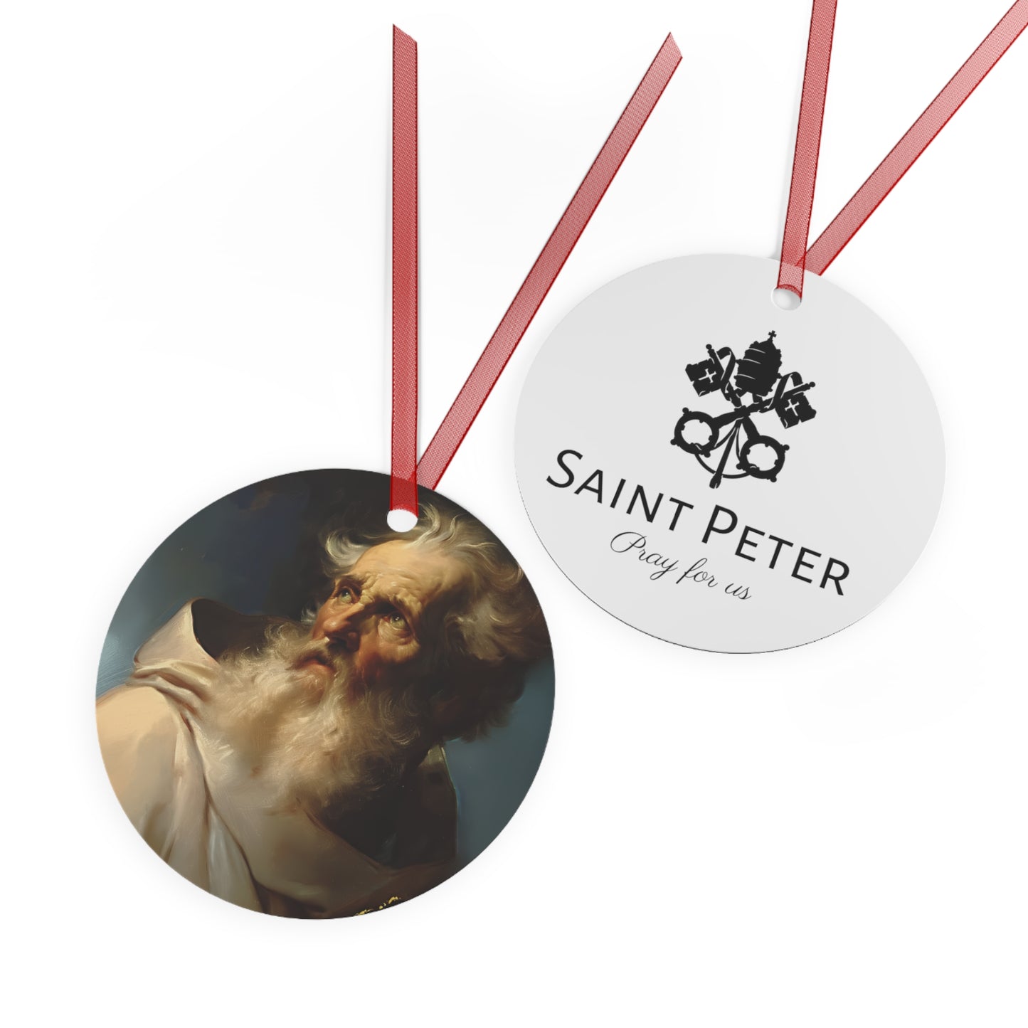Saint Peter the Apostle - Apostle Metal Ornament - Religious Holiday Christmas Keepsake - Religious Catholic Tree Ornament - Christmas Gift